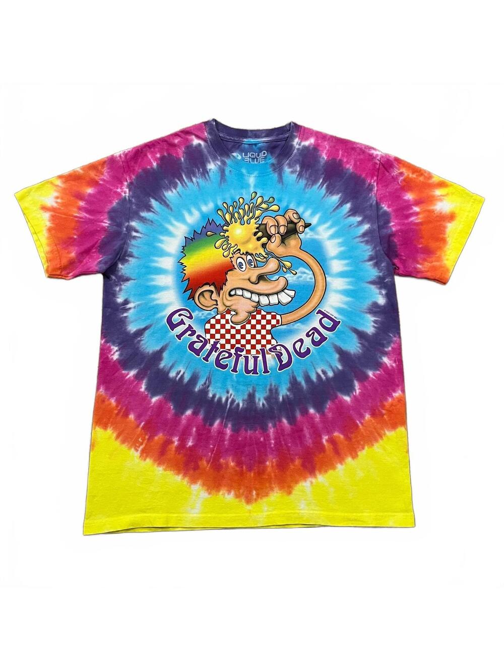 Liquid Blue Grateful Dead Ice Cream Cone Kid Tie Dye T Shirt Size Medium